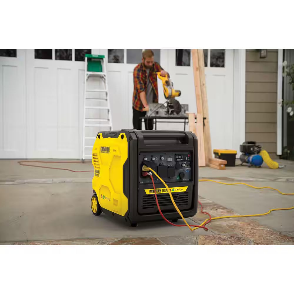 6500-Watt Recoil Start Gasoline and Propane Powered Dual Fuel Inverter Portable Generator W/ CO Shield, Quiet Technology