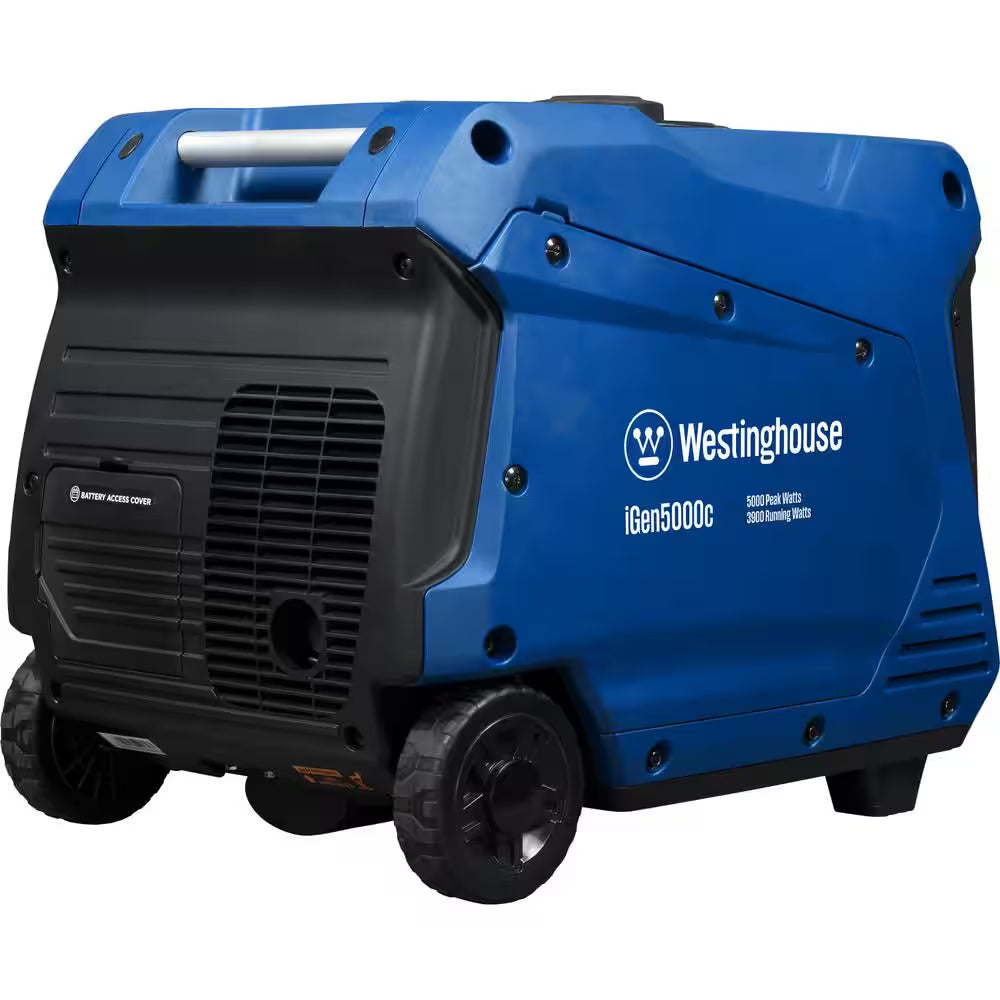 5,000-Watt Gas Powered Portable Inverter Generator with Remote Electric Start, LED Data Center