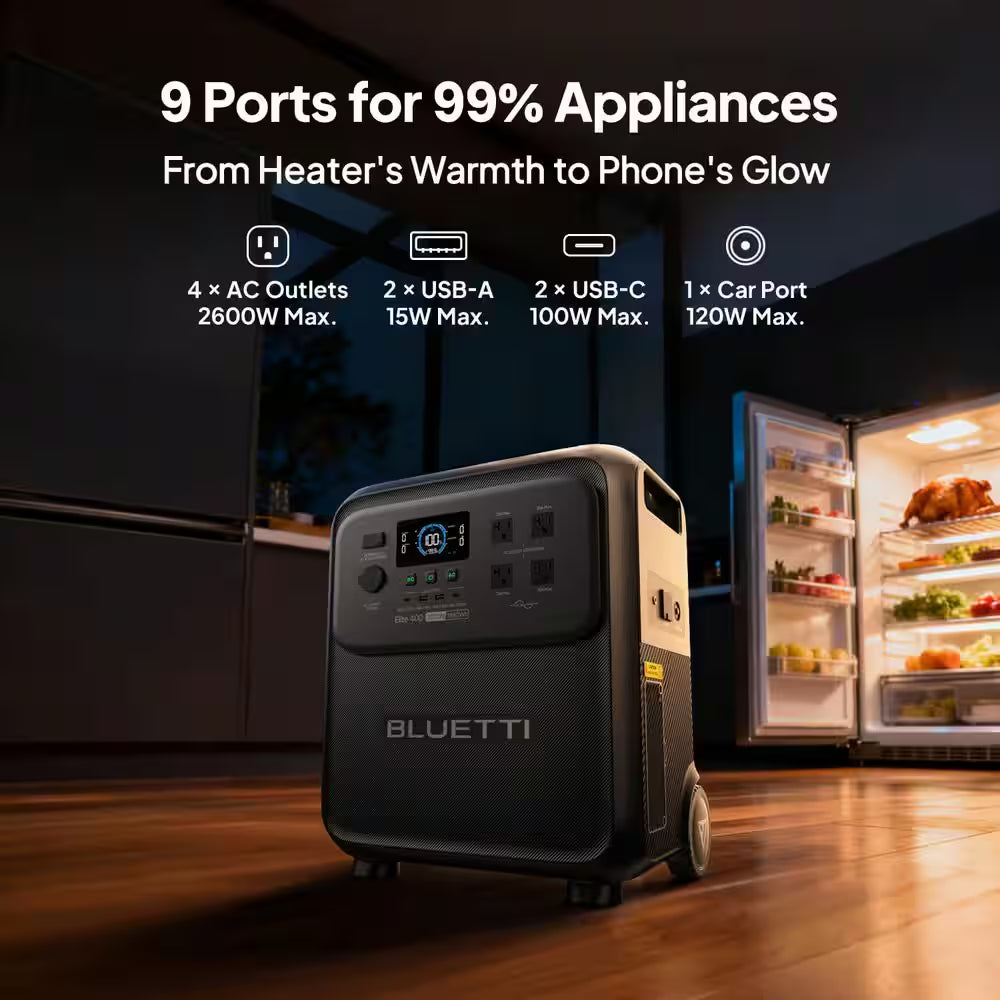 2600W Output 3840Wh Power Station Lifepo4 Battery Push Button Start Generator for Home Backup